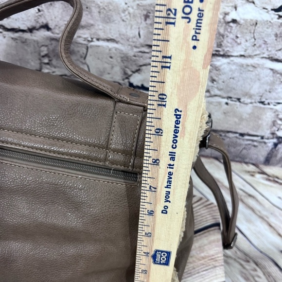 David Jones Paris Satchel Handbag Purse Bag Shearling Edge Tote Handle/s… - Picture 8 of 15